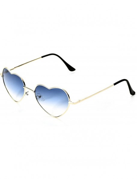 Aviator 6 Packs Thin Metal Frame Aviator Unisex Heart Sunglasses - Blue Gradient - CC18E308Q36 $22.80