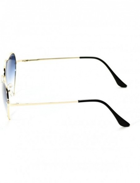 Aviator 6 Packs Thin Metal Frame Aviator Unisex Heart Sunglasses - Blue Gradient - CC18E308Q36 $22.80
