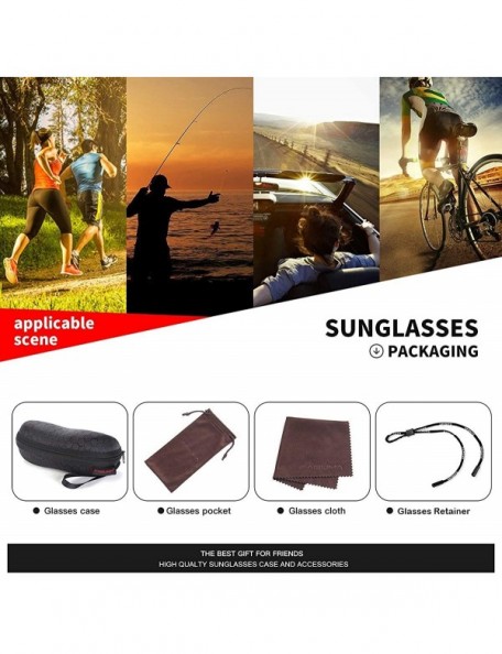 Oval Sports Polarized Sunglasses For Men Cycling Driving Fishing 100% UV Protection - Black/Grey - C218NL3UAOT $21.51