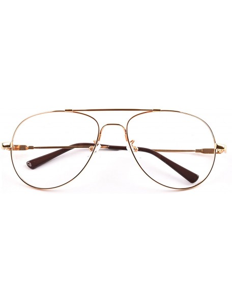 Aviator Pilot Full-flex Memory Titanium Optical Eyeglasses Frame - Large Gold - C3124AS3QRR $16.53