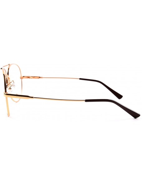 Aviator Pilot Full-flex Memory Titanium Optical Eyeglasses Frame - Large Gold - C3124AS3QRR $16.53