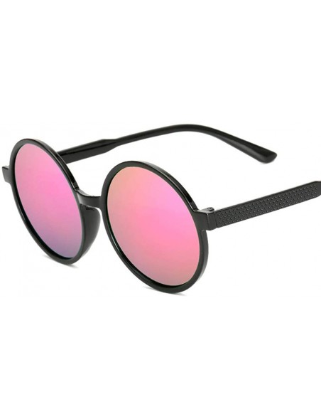 Goggle Vintage Sunglasses Custom Sunglasses Hipster Round Sunglasses Ladies Sunshade - Bright Black and Red Mercury - C618TLN...