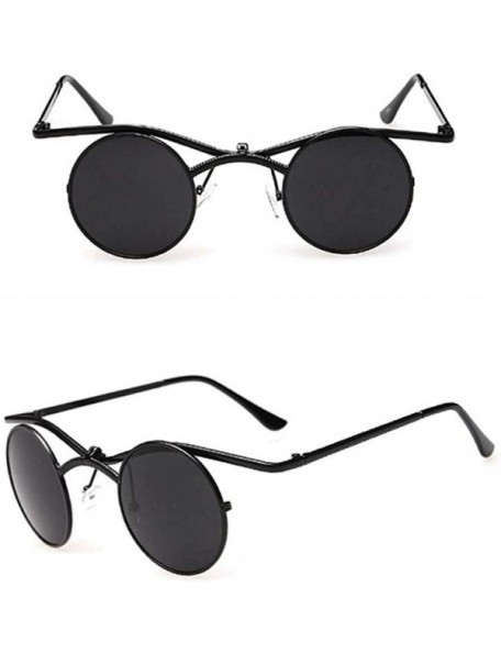 Round Gothic Men Women Sunglasses Gafas Round Metal Frame Steampunk C7 - C6 - CX18YR3W547 $10.86