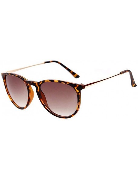 Round sunglasses for women Retro Round Sunglasses Men Oval Frame Sun Glasses - 9 - CL18WAXH7SN $27.10