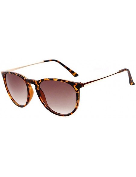 Round sunglasses for women Retro Round Sunglasses Men Oval Frame Sun Glasses - 9 - CL18WAXH7SN $27.10