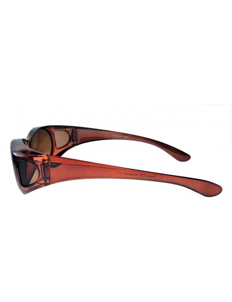 Wrap 2 Pair of Polarized Sunglasses that Fit Over your Prescription Glasses for Men and Women - (Black/Brown- 60 Slim) - CJ12...
