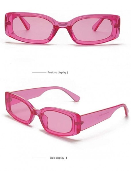 Square Small Cat Eye Sunglasses for Women - Colorful Lens Mini Narrow Square Shade Vintage Sunglasses - Pink - C718O940TO2 $1...