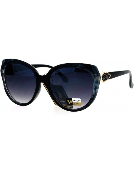 Butterfly Womens Rhinestone Rock Candy Glitter Hinge Large Butterfly Sunglasses - Black Reptile - C717XDAYWUN $15.52