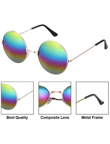 Round Sunglasses Vintage Colored Eyeglasses Multicolored - C2199XK725O $8.63