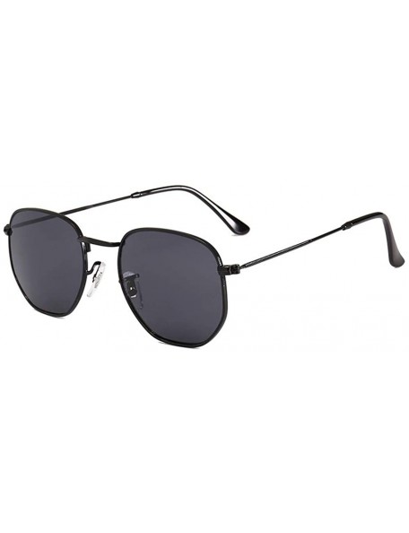 Goggle Fashion Small Box Sunglasses Sunglasses True Film Polychromatic Glasses - C2 Gold Frame Dark Green - CM18TKL9QY9 $11.61
