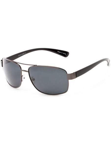 Sport Sunglass Warehouse Ortiz- Plastic Aviator Men's Full Frame Sunglasses - Grey and Black Frame With Grey Lenses - CF12O6N...