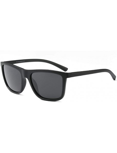 Square Finished Polarized Sunglasses Outdoor Nearsighted - Black - CS18XQZ2YSI $19.61