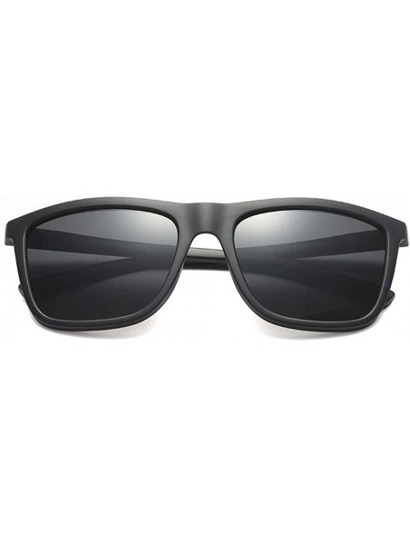 Square Finished Polarized Sunglasses Outdoor Nearsighted - Black - CS18XQZ2YSI $19.61