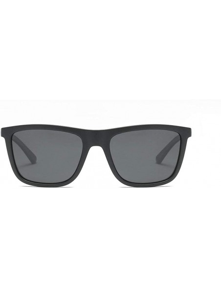Square Finished Polarized Sunglasses Outdoor Nearsighted - Black - CS18XQZ2YSI $19.61