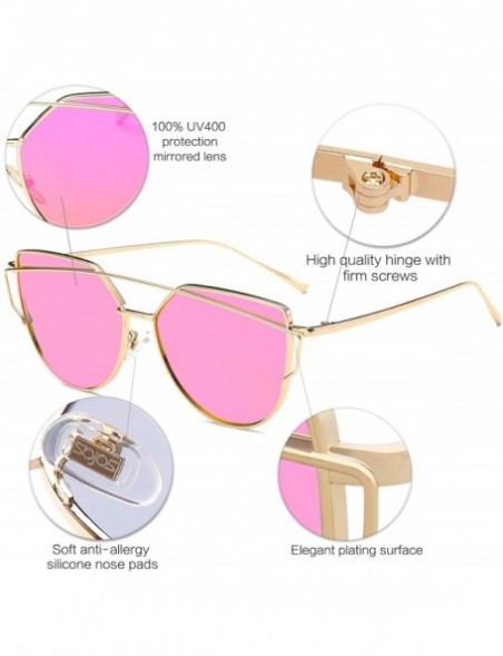 Wayfarer Cat Eye Mirrored Flat Lenses Street Fashion Metal Frame Women Sunglasses SJ1001 - CT12IF39GMD $11.25