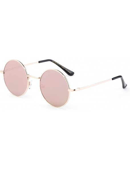 Round Newbee Fashion Inspired Mirrored Sunglasses - 5 Pack - CW184O94YDD $38.99