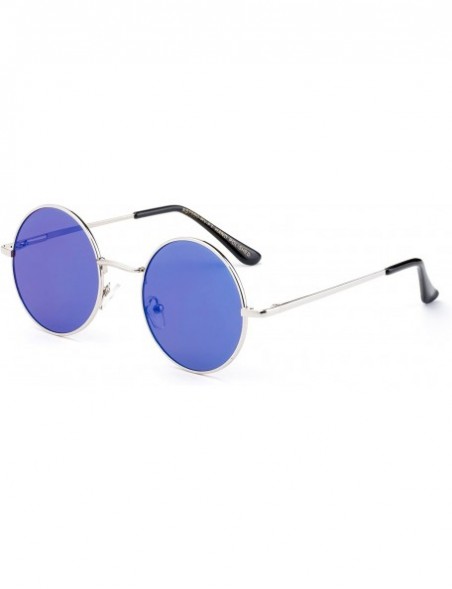 Round Newbee Fashion Inspired Mirrored Sunglasses - 5 Pack - CW184O94YDD $38.99