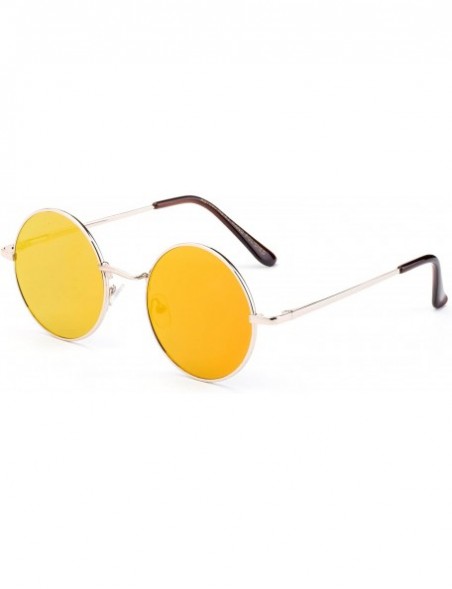 Round Newbee Fashion Inspired Mirrored Sunglasses - 5 Pack - CW184O94YDD $38.99