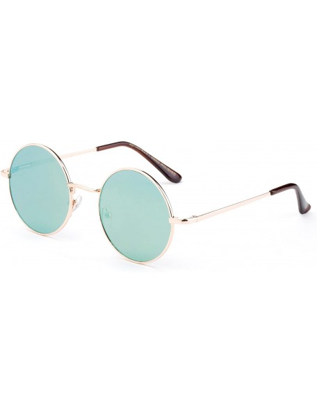 Round Newbee Fashion Inspired Mirrored Sunglasses - 5 Pack - CW184O94YDD $38.99