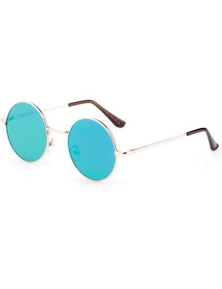 Round Newbee Fashion Inspired Mirrored Sunglasses - 5 Pack - CW184O94YDD $38.99