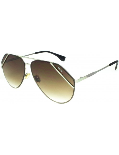 Aviator Jolie Aviator Fashion Sunglasses - UV Protection - Brown / Silver - C718O7N947I $37.20