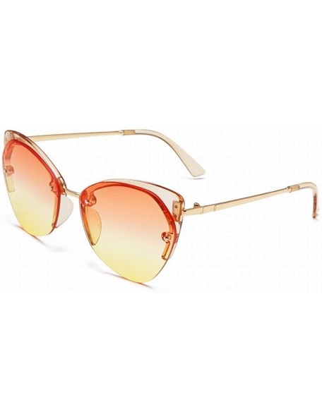 Goggle Women'S Sunglasses - Marine Film - Cat'S Eye - Half Frame Sunglasses - Fashion Glasses - Style 5 - CA18U90UHZ2 $13.76