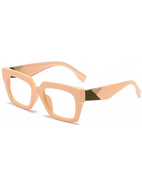 Cat Eye Anti-Blue Blocker Light Square Reading Glasses w/Leopard Arms - Anti Blue - Nude - CQ18YQWTDUR $12.08