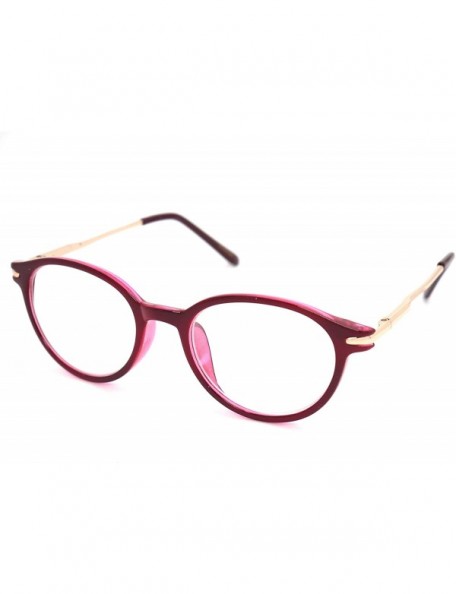 Round shoolboy Round fullRim Lightweight Reading Glasses - A1 Shiny Burgundy Gold - CD18AXOAZDZ $14.08