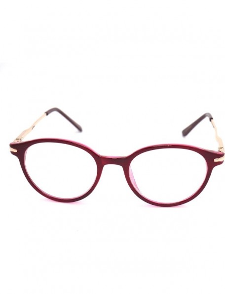 Round shoolboy Round fullRim Lightweight Reading Glasses - A1 Shiny Burgundy Gold - CD18AXOAZDZ $14.08