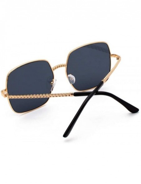 Rectangular Square Vintage Mirrored Sunglasses for Women Eyewear Sports Outdoor Shades Glasses - Black - CA18X7GES3C $9.52