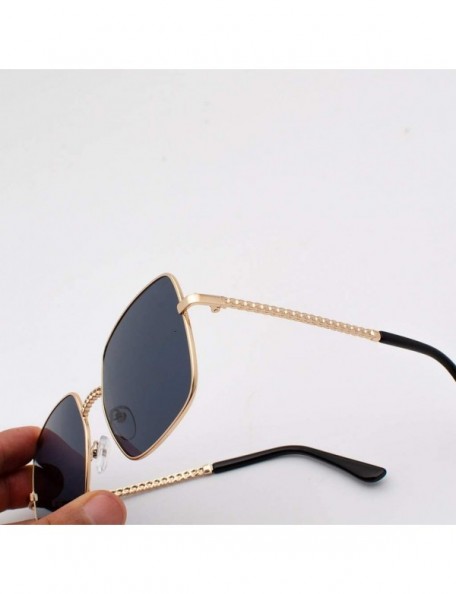 Rectangular Square Vintage Mirrored Sunglasses for Women Eyewear Sports Outdoor Shades Glasses - Black - CA18X7GES3C $9.52