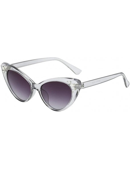 Goggle Women Vintage Cat Eye Sunglasses New Retro Eyewear Casual Fashion Radiation Protection Sunglasses - CN18TQZGL55 $22.39