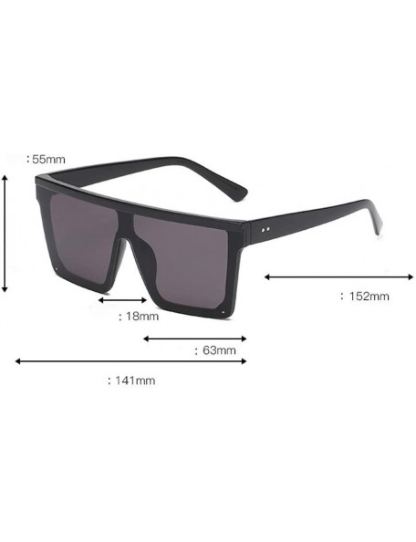 Aviator Women Men Sunglasses Square Oversized Flat Top Fashion Shades Sun Glasses Vintage (E) - E - C81903DW2TL $7.54