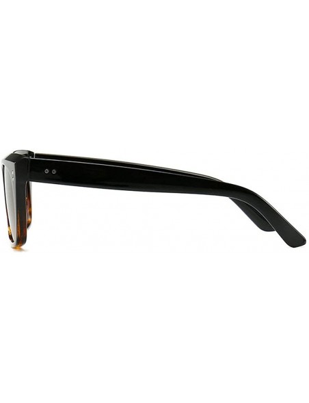 Square High-end unisex rice nails classic wild retro trend brand designer sunglasses UV400 - Black Leopard - C118RLUY432 $12.11