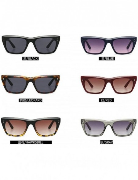 Square High-end unisex rice nails classic wild retro trend brand designer sunglasses UV400 - Black Leopard - C118RLUY432 $12.11