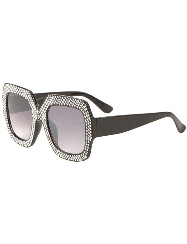 Oversized Frontal Rhinestone Oversized Butterfly Sunglasses - Smoke - CN1988D7QCZ $14.31