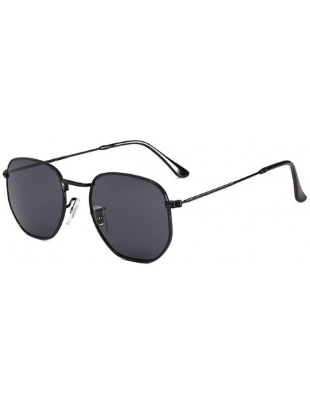 Goggle Fashion Small Box Sunglasses Sunglasses True Film Polychromatic Glasses - C6 Gold Frame in Purple - CV18TLNNUIX $10.03
