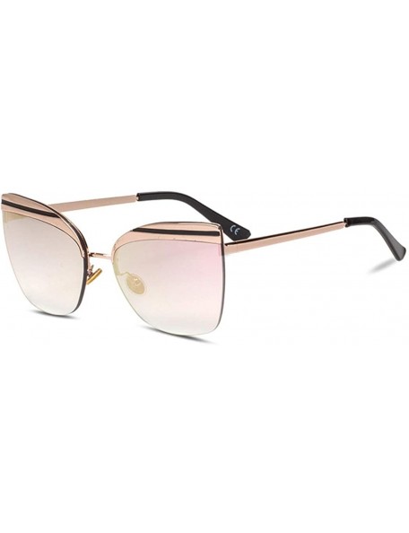 Cat Eye New sunglasses - women's retro vintage half metal frame cat eye sunglasses - D - CU18SL5EK9O $40.48