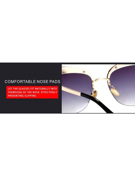 Cat Eye New sunglasses - women's retro vintage half metal frame cat eye sunglasses - D - CU18SL5EK9O $40.48