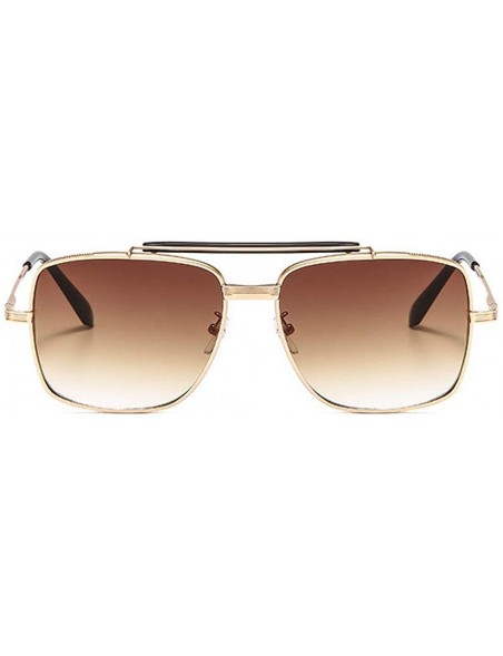 Square Vintage Gold Alloy Womens Sunglasses 2020 Square Pilot Luxury Gradient Style Sunglasses Ladies Shades UV400 - C3194CG6...