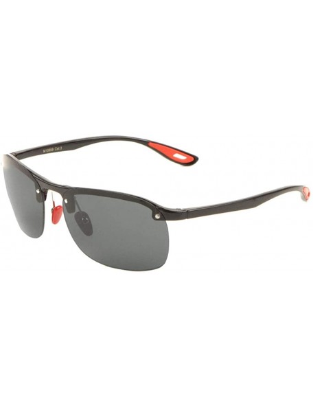 Rimless Rimless Square Round Lens Light Weight Sunglasses - Black - CA197YLMR5Y $28.45