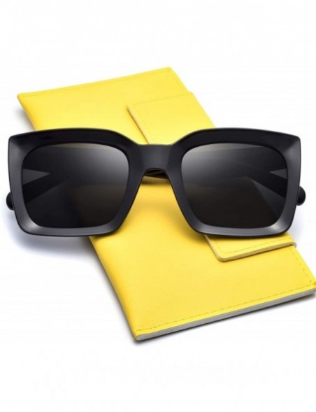 Oversized Square Sunglasses for Women Stylish Fashion Sunnies MS51805 - Black - CY18RWHWIZ7 $14.36