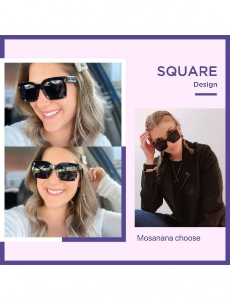 Oversized Square Sunglasses for Women Stylish Fashion Sunnies MS51805 - Black - CY18RWHWIZ7 $14.36