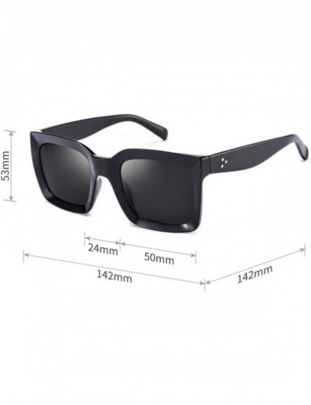 Oversized Square Sunglasses for Women Stylish Fashion Sunnies MS51805 - Black - CY18RWHWIZ7 $14.36