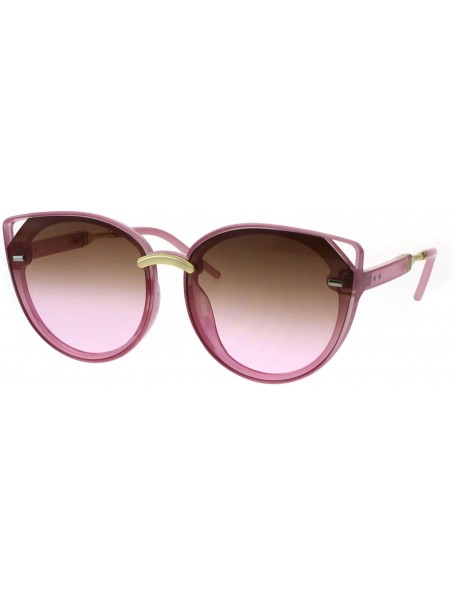 Oversized Womens Retro Mod Designer Oversize Plastic Cat Eye Sunglasses - Pink Pink Smoke - CX18EKWXWHD $12.68