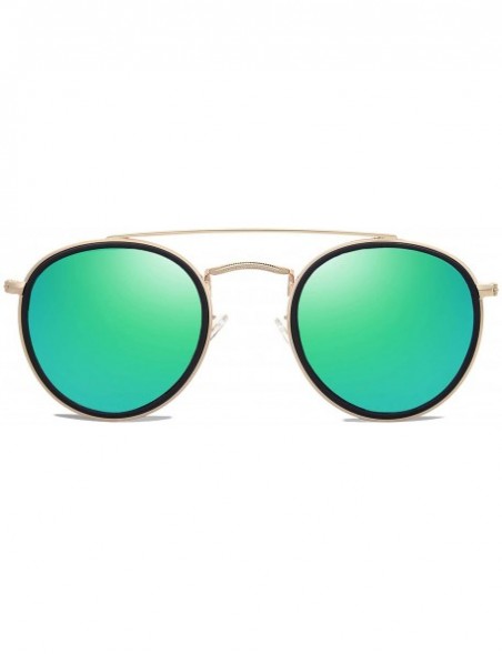 Oversized Small Retro Round Polarized Sunglasses UV400 Double Bridge Sunnies SUNSET SJ1104 - C818RK49NZI $15.52