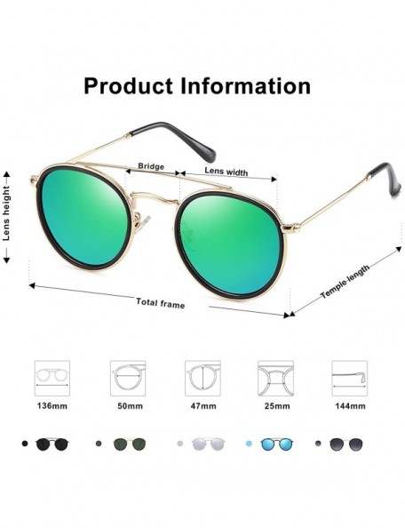 Oversized Small Retro Round Polarized Sunglasses UV400 Double Bridge Sunnies SUNSET SJ1104 - C818RK49NZI $15.52