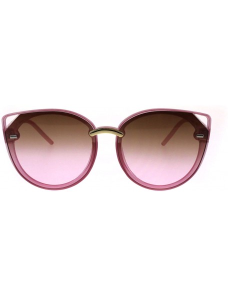 Oversized Womens Retro Mod Designer Oversize Plastic Cat Eye Sunglasses - Pink Pink Smoke - CX18EKWXWHD $12.68