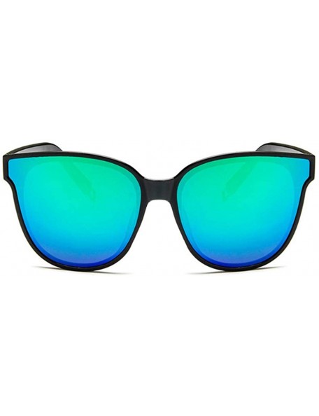 Square Unisex Sunglasses Fashion White Grey Drive Holiday Square Non-Polarized UV400 - Bright Black Green - CK18RLRG40A $10.73