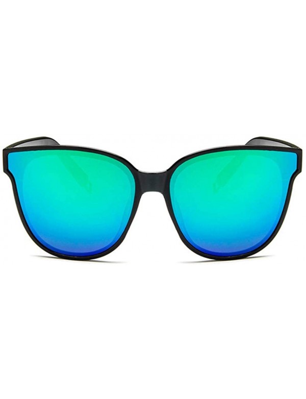 Square Unisex Sunglasses Fashion White Grey Drive Holiday Square Non-Polarized UV400 - Bright Black Green - CK18RLRG40A $10.73